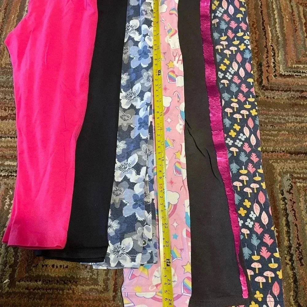 Set Of 9 Kids / Girls Leggings/ Pants T Shirts 5-8 Years carters H&M Place Klein - Picture 2 of 10
